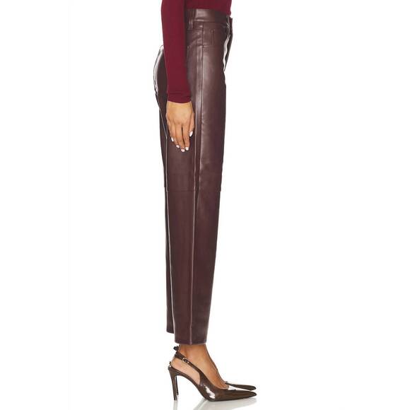 NEW PISTOLA jett high rise bowed straight pant in cabernet - Picture 4 of 7